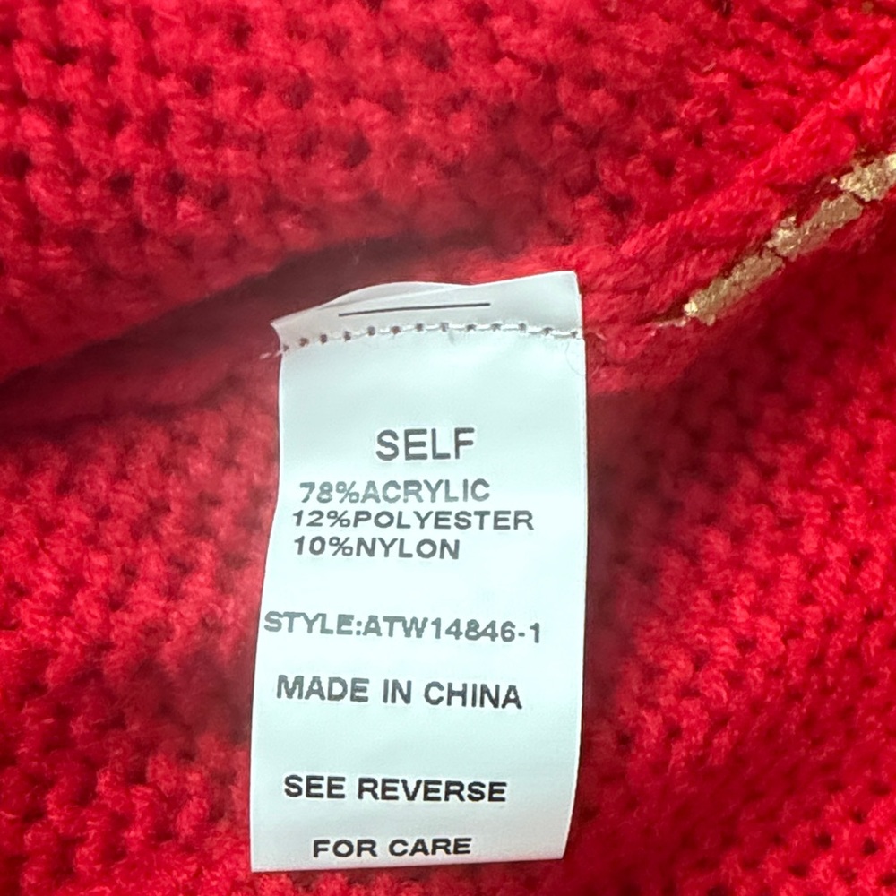 Festive Red and Gold Snowflake Sweater - Picture 10 of 11